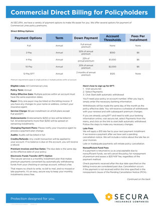 Commercial Direct Billing Sell Sheet